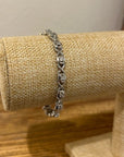 Sterling Silver Chain Link Bracelet Genuine Diamond Accent