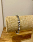 Sterling Silver Chain Link Bracelet Genuine Diamond Accent
