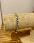 Sterling Silver Chain Link Bracelet Genuine Diamond Accent