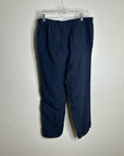 Eileen Fisher 100% Organic Linen Blue Black Checkered Pull on Drawstring Pant