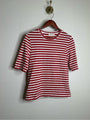 AG 100% Cotton Red Striped Short Sleeve Crew Neck T- Shirt