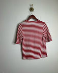 AG 100% Cotton Red Striped Short Sleeve Crew Neck T- Shirt