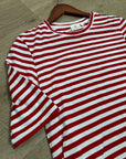 AG 100% Cotton Red Striped Short Sleeve Crew Neck T- Shirt