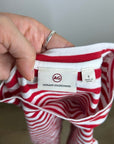 AG 100% Cotton Red Striped Short Sleeve Crew Neck T- Shirt