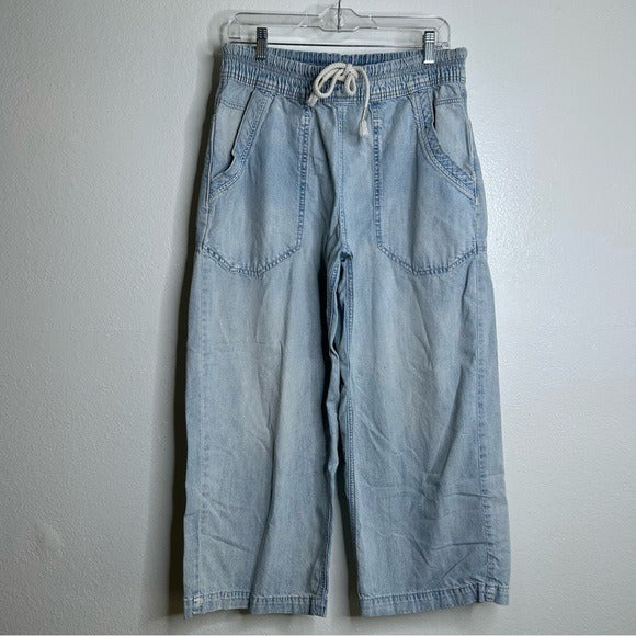 Free People Free People 100% Cotton Easy Pull on Jean Drawstring Pant - Cotton, Denim