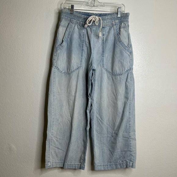 Free People Free People 100% Cotton Easy Pull on Jean Drawstring Pant - Cotton, Denim