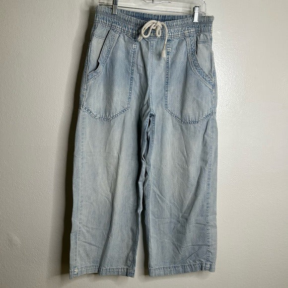 Free People Free People 100% Cotton Easy Pull on Jean Drawstring Pant - Cotton, Denim