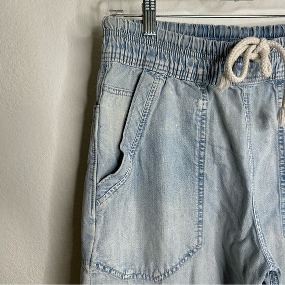 Free People Free People 100% Cotton Easy Pull on Jean Drawstring Pant - Cotton, Denim