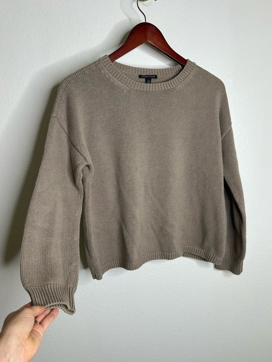 Eileen Fisher Eileen Fisher 100% Organic Cotton Tan Neutral Textured Knit Pullover Sweater - Cotton