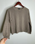 Eileen Fisher 100% Organic Cotton Tan Neutral Textured Knit Pullover Sweater