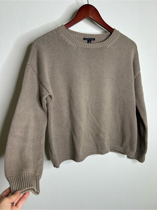 Eileen Fisher Eileen Fisher 100% Organic Cotton Tan Neutral Textured Knit Pullover Sweater - Cotton