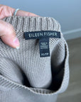 Eileen Fisher 100% Organic Cotton Tan Neutral Textured Knit Pullover Sweater