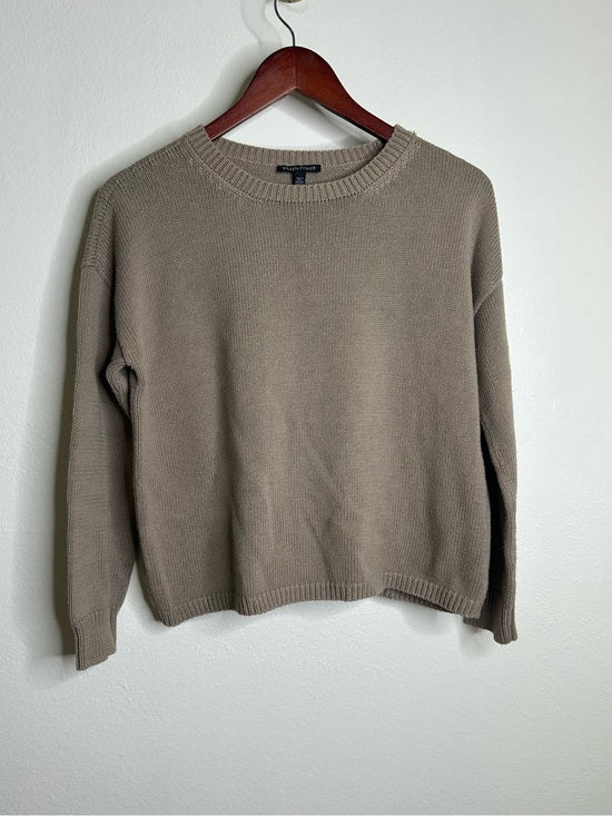 Eileen Fisher Eileen Fisher 100% Organic Cotton Tan Neutral Textured Knit Pullover Sweater - Cotton
