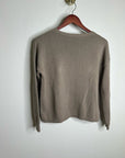 Eileen Fisher 100% Organic Cotton Tan Neutral Textured Knit Pullover Sweater