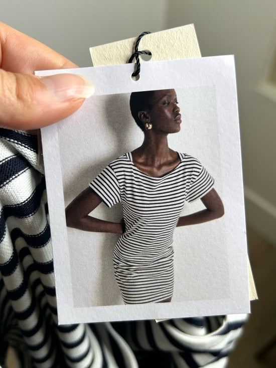 Nation LTD Nation LA 100% Cotton Navy Striped Cotton Rosie Mini Dress - Cotton