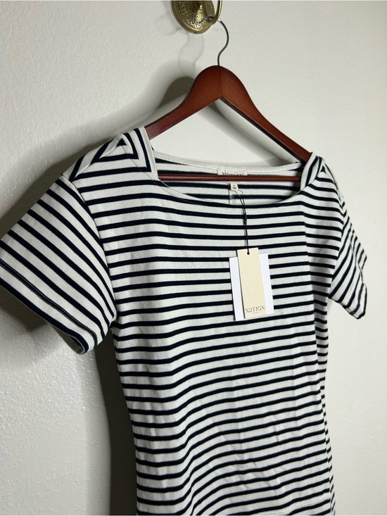 Nation LA 100% Cotton Navy Striped Cotton Rosie Mini Dress