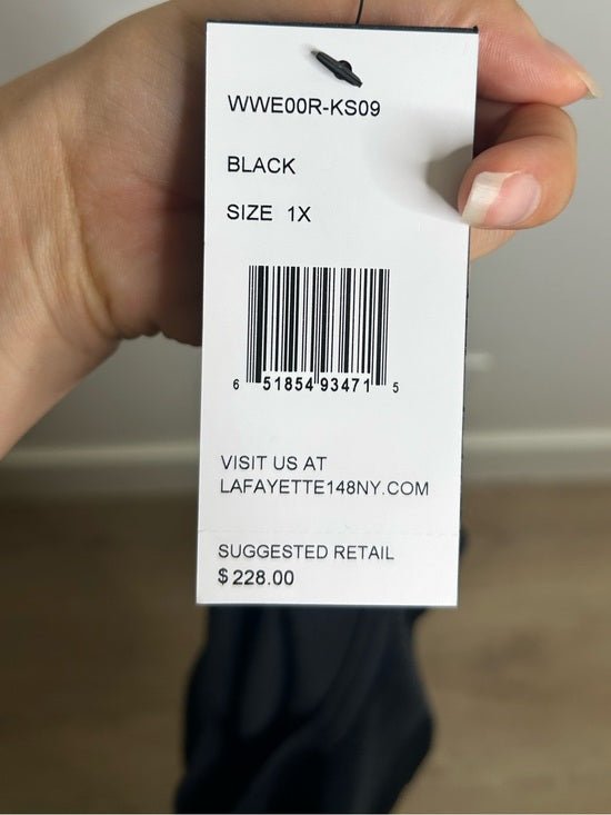 Lafayette 148 Silk Cotton Knit Black Scoop Neck Shell Tank