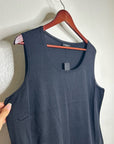 Lafayette 148 Silk Cotton Knit Black Scoop Neck Shell Tank