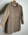 Outerknown 100% Organic Cotton Tan Brown Corduroy Button Down Shirt Dress