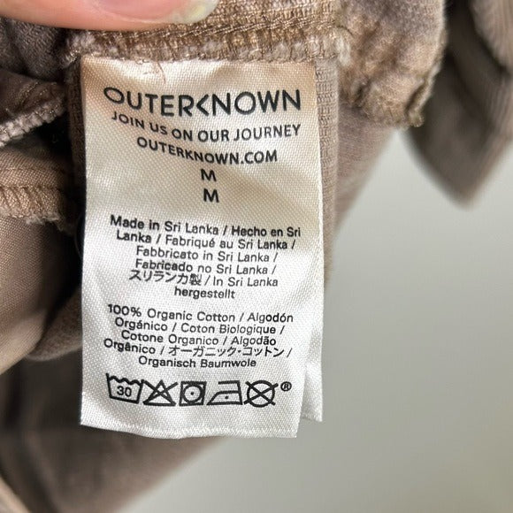Outerknown 100% Organic Cotton Tan Brown Corduroy Button Down Shirt Dress
