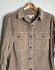 Outerknown 100% Organic Cotton Tan Brown Corduroy Button Down Shirt Dress