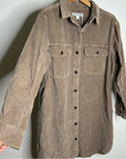 Outerknown 100% Organic Cotton Tan Brown Corduroy Button Down Shirt Dress