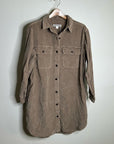 Outerknown 100% Organic Cotton Tan Brown Corduroy Button Down Shirt Dress