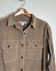 Outerknown 100% Organic Cotton Tan Brown Corduroy Button Down Shirt Dress