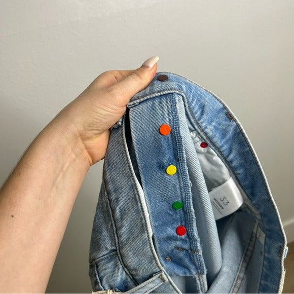 MOTHER Denim SNACKS 100% Cotton High Waist Straight Leg Jean