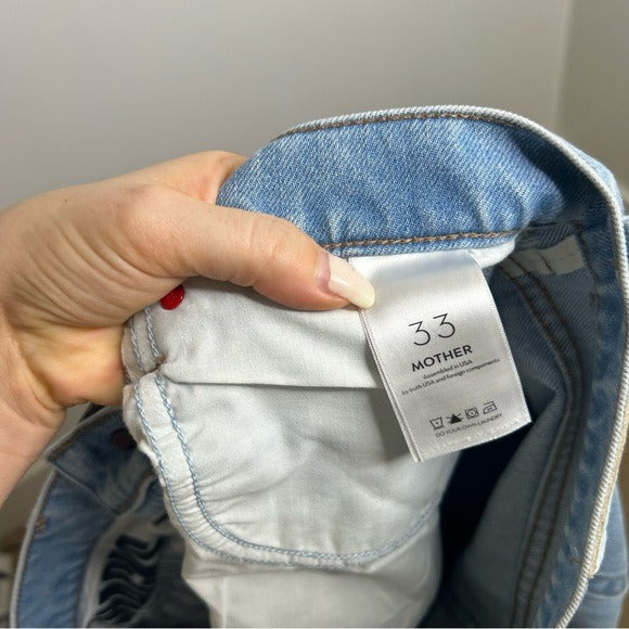 MOTHER Denim SNACKS 100% Cotton High Waist Straight Leg Jean