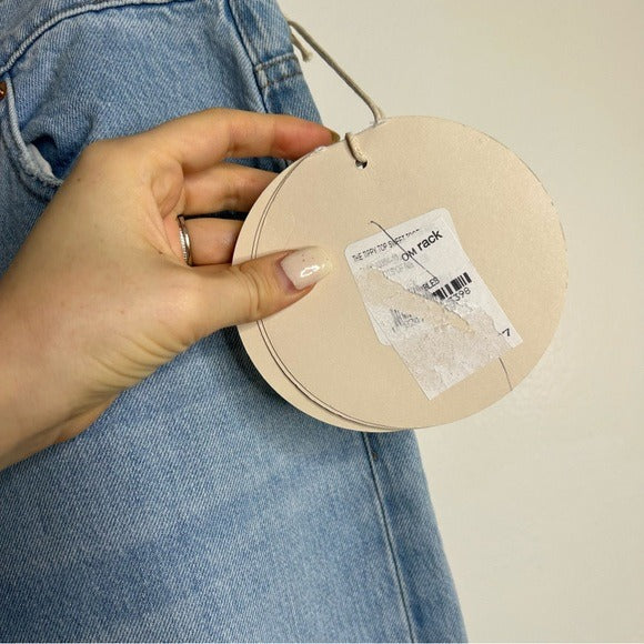 MOTHER Denim SNACKS 100% Cotton High Waist Straight Leg Jean