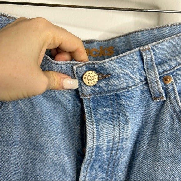 MOTHER Denim SNACKS 100% Cotton High Waist Straight Leg Jean