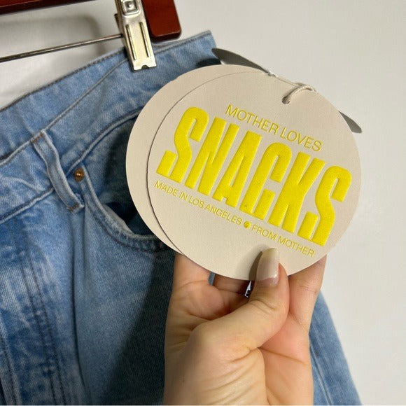 MOTHER Denim SNACKS 100% Cotton High Waist Straight Leg Jean