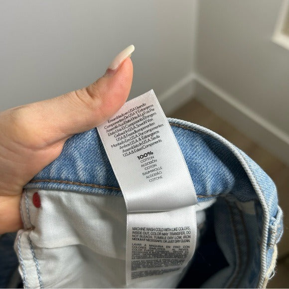 MOTHER Denim SNACKS 100% Cotton High Waist Straight Leg Jean