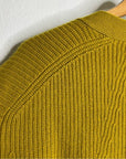 Rag & Bone 100% Cashmere Thick Textured Knit Boyfriend Cardigan Mustard Yellow