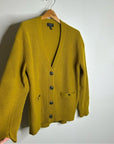 Rag & Bone 100% Cashmere Thick Textured Knit Boyfriend Cardigan Mustard Yellow
