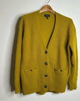 Rag & Bone 100% Cashmere Thick Textured Knit Boyfriend Cardigan Mustard Yellow