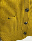 Rag & Bone 100% Cashmere Thick Textured Knit Boyfriend Cardigan Mustard Yellow