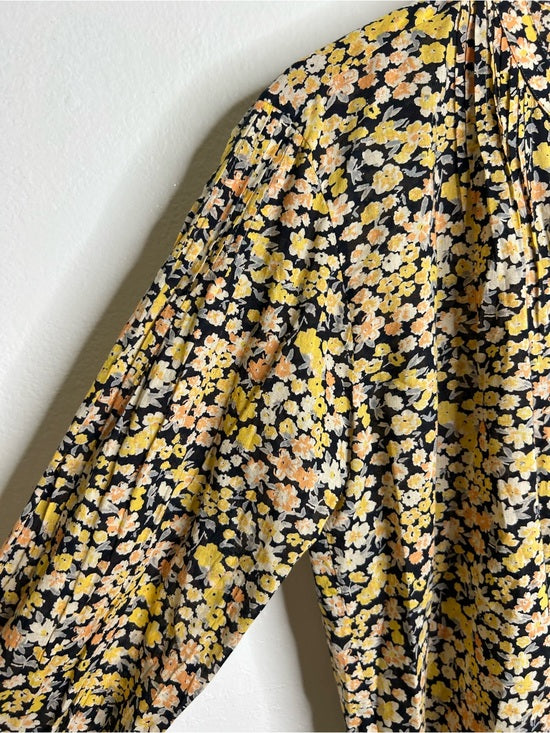 Apiece Apart 100% Organic Cotton Floral Poplin Button Down Blouse