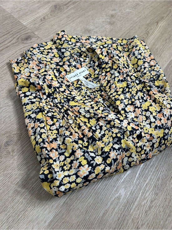 Apiece Apart 100% Organic Cotton Floral Poplin Button Down Blouse