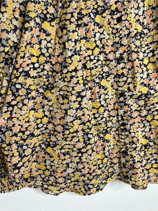 Apiece Apart 100% Organic Cotton Floral Poplin Button Down Blouse