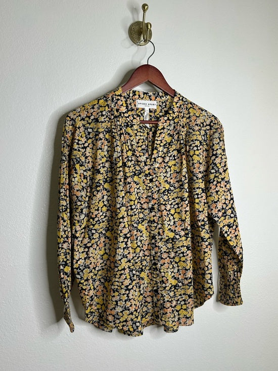 Apiece Apart Apiece Apart 100% Organic Cotton Floral Poplin Button Down Blouse - Cotton