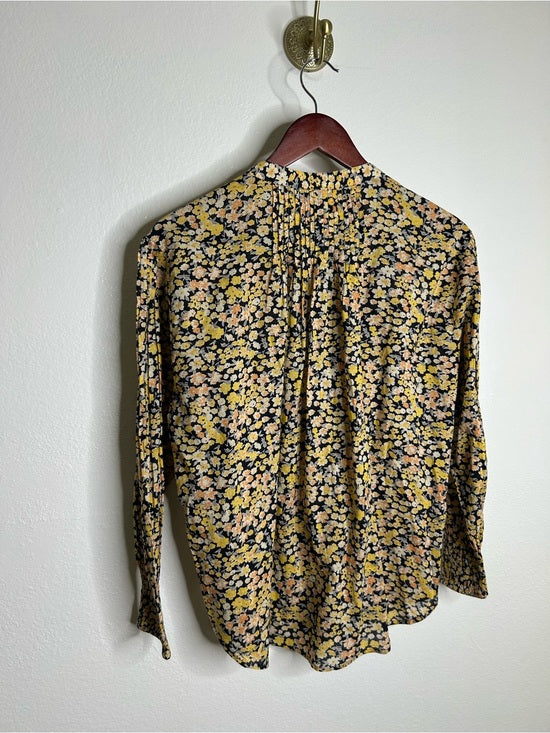 Apiece Apart 100% Organic Cotton Floral Poplin Button Down Blouse