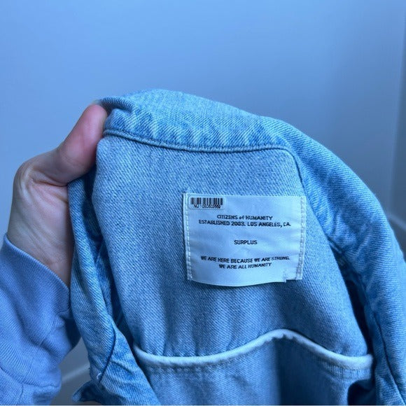 Citizens of Humanity 100% Organic Cotton Gema Utility Style Denim Coverall Jumpsuit