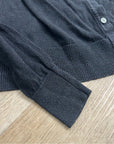 Garnet Hill 100% Linen Knit Lightweight Slouchy Black Button Down Cardigan