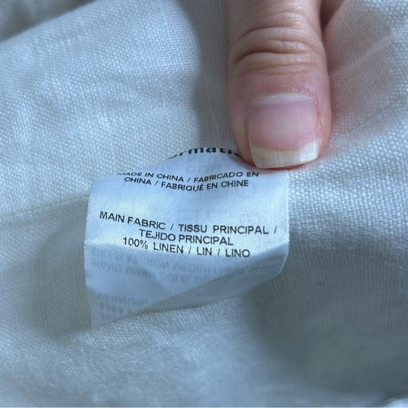 Reformation 100% Linen Smocked Cropped Tank Top Strappy White