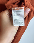 AG Linen Cotton Rust Color Oversized Boxy Fit Short Sleeve Top