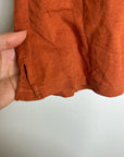 AG Linen Cotton Rust Color Oversized Boxy Fit Short Sleeve Top