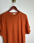 AG Linen Cotton Rust Color Oversized Boxy Fit Short Sleeve Top