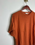 AG Linen Cotton Rust Color Oversized Boxy Fit Short Sleeve Top